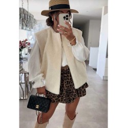 Veste sans manches moumoute