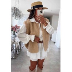 Veste sans manches moumoute