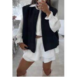 Veste sans manches moumoute