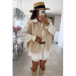 Veste sans manches moumoute