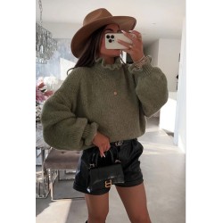 Pull col roulé ondulé