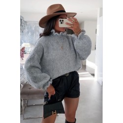 Pull col roulé ondulé