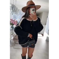 Pull à bordure contrastante