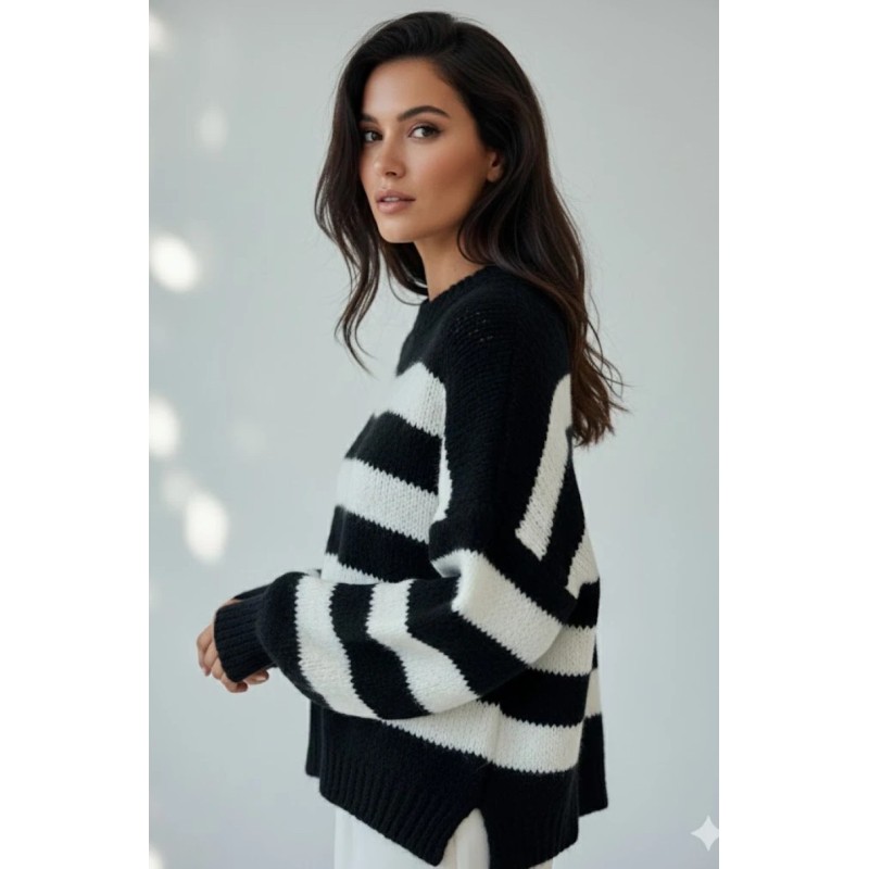 Pull à rayures oversized