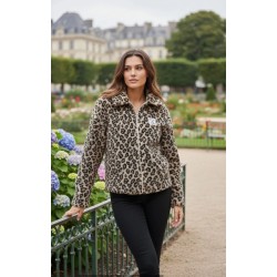 Veste texturée à imprimé animal